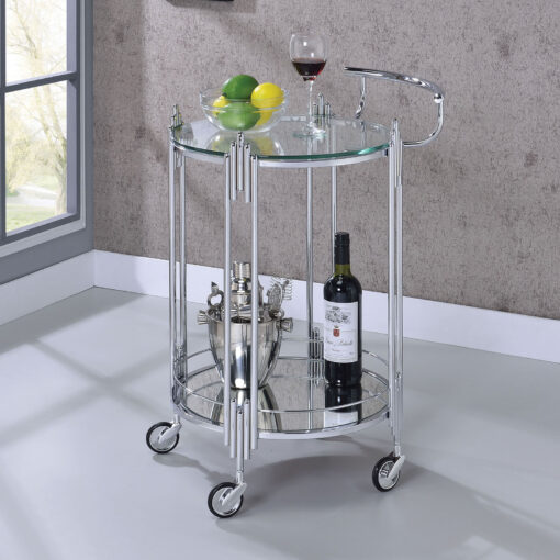 Ebbe Contemporary Chrome Serving Cart