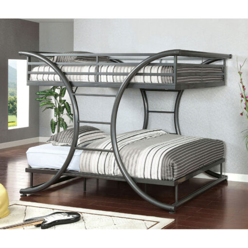 Lexis Contemporary Gun Metal Full/Full Bunk Bed