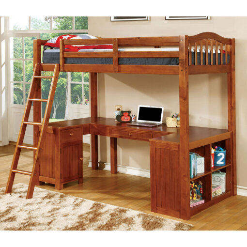 Dutton Cottage Twin Loft Bed with Workstation