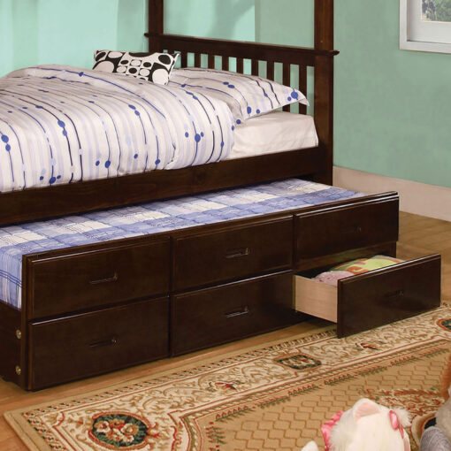 University Cottage Solid Wood Trundle with 3 Drawers