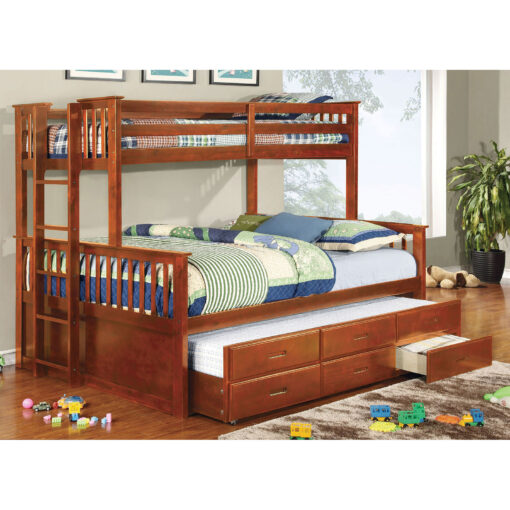 University Cottage Solid Wood Twin/Queen Bunk Bed with Trundle - Image 2