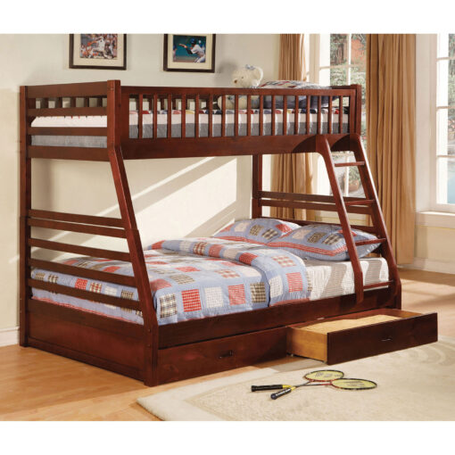 California Transitional Solid Wood Bunk Bed w/ 2 Drawers - Image 6