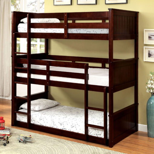 Therese Transitional Solid Wood Twin Triple Decker Bed