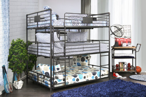 Olga Industrial Metal Antique Black Bunk Bed - Image 2