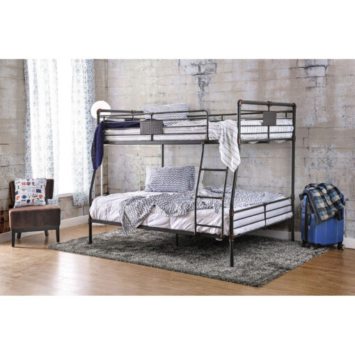 Olga Industrial Metal Antique Black Bunk Bed - Image 4