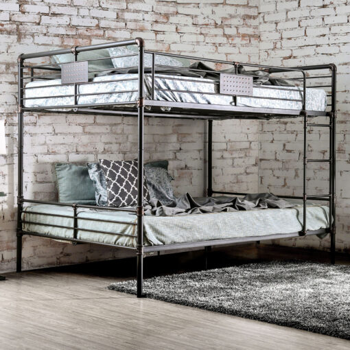 Olga Industrial Metal Antique Black Bunk Bed - Image 5