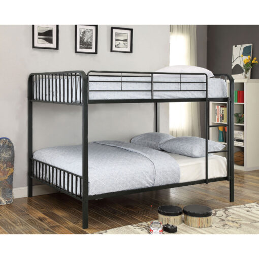 Clement Contemporary Black Metal Bunk Bed