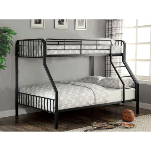 Clement Contemporary Black Metal Bunk Bed - Image 2