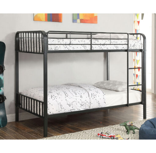 Clement Contemporary Black Metal Bunk Bed - Image 3