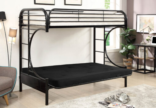 Alanna Contemporary Metal Black Metal Bunk Bed