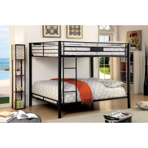 Claren Contemporary Metal Black Bunk Bed - Image 2