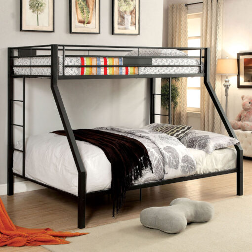 Claren Contemporary Metal Black Bunk Bed - Image 3