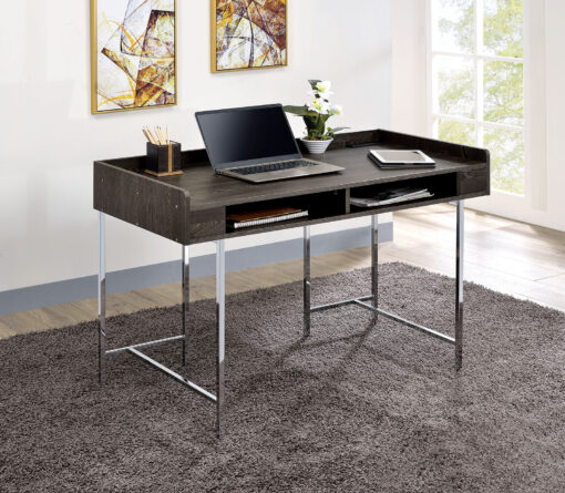 Alvin Contemporary Brown/Chrome Writing Desk