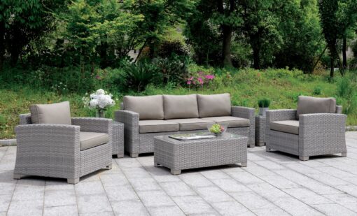 Brindsmade Contemporary Light Brown/Gray 6 Piece Patio Set with Coffee Table + 2 End Tables