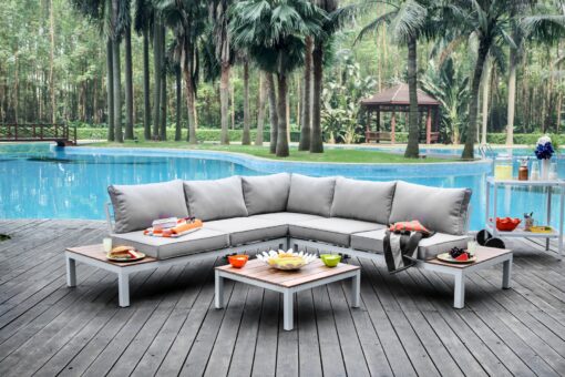 Winona Contemporary Patio Sectional with Table