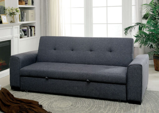 Reilly Contemporary Linen-like Fabric Gray Futon Sofa