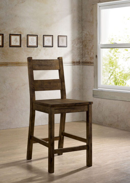 Kristen Rustic Solid Wood Rustic Oak Counter Height Side Chair (2/CTN)