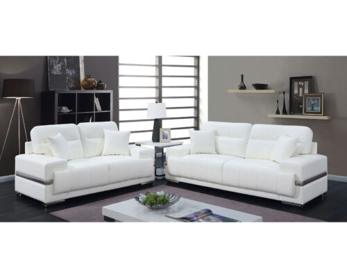 Furniture of America Zibak Contemporary White/Chrome Sofa Collection