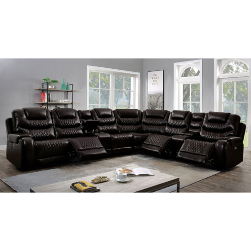 Mariah Transitional Solid Wood Power Sectional & Power Recliner