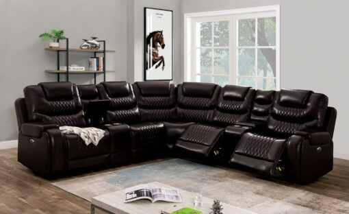 Mariah Transitional Brown Power Sectional