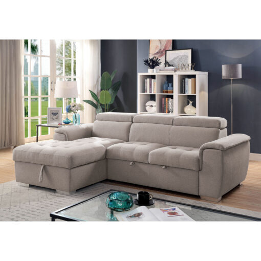 Stina Contemporary L-Shaped Design Light Gray Sectional