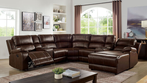 Jessi Transitional Plush Armrests Brown Sectional