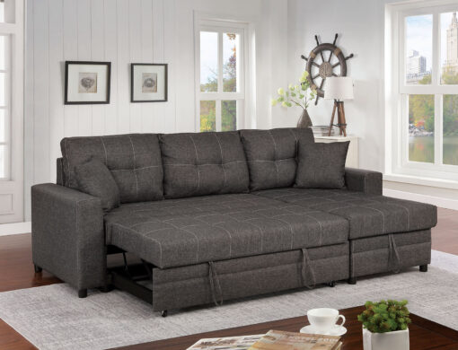 Vide Transitional Track Arms Gray Sectional