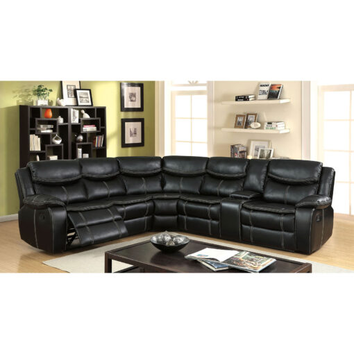 Gatria Transitional Black Double Stitching Sectional