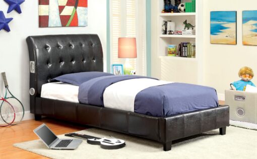 Hendrik Contemporary Espresso Fully Upholstered Frame Bed