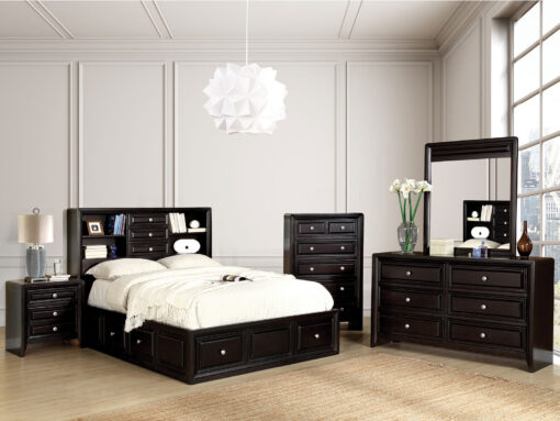 Yorkville Transitional Espresso 5 Piece Queen Bedroom Set with Chest