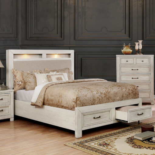 Tywyn Transitional Molded Trim Details with Antique Drawer Pulls Bed - Image 2