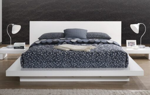 Christie Contemporary White Padded Headboard Bed