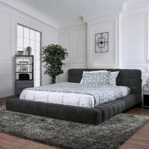 Wolsey Contemporary Fully Upholstered Frame Dark Gray Bed