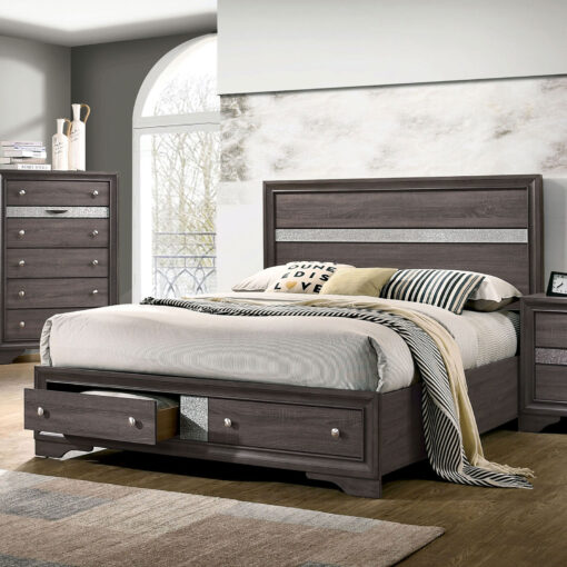 Chrissy Contemporary Panel Headboard Bed - Image 3