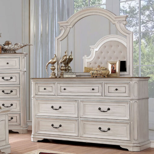 Pembroke Transitional Antique Whitewash 5 Piece Queen Bedroom Set with Chest - Image 3