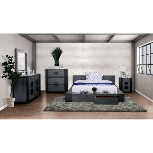 Janeiro Rustic Gray 4 Piece Queen Bedroom Set