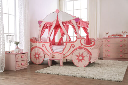 Pumpkin Carriage Novelty Pink Twin Bed