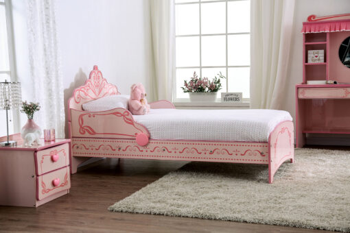 Princess Crown Single Novelty Pink Twin Bed