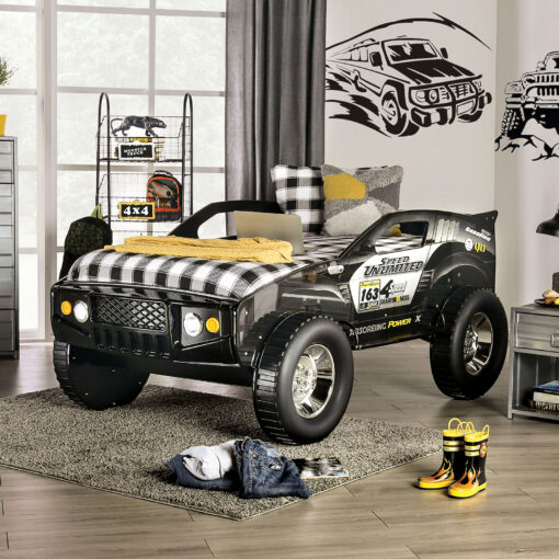 Speed Jump Black Novelty Twin Bed