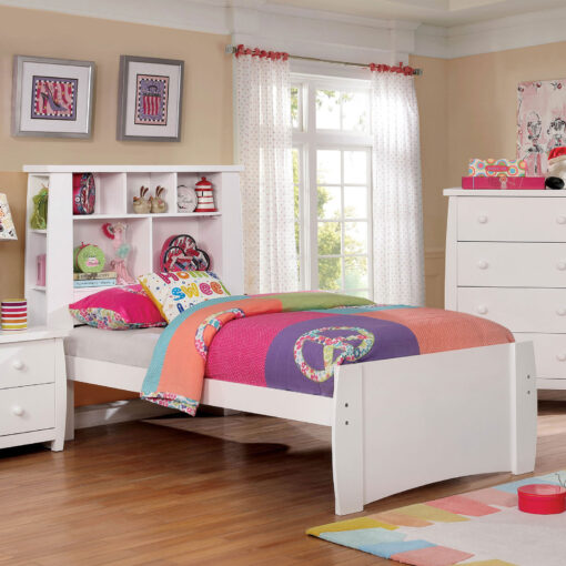 Marlee Transitional Solid Wood Bookcase Headboard Bed - Image 3