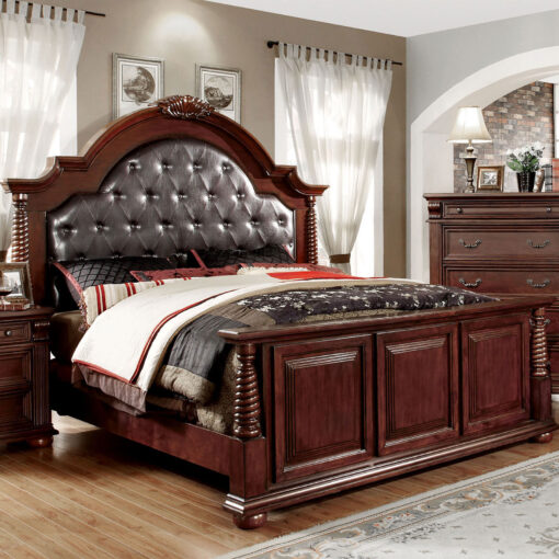 Esperia Traditional Button Tufted Headboard Bed