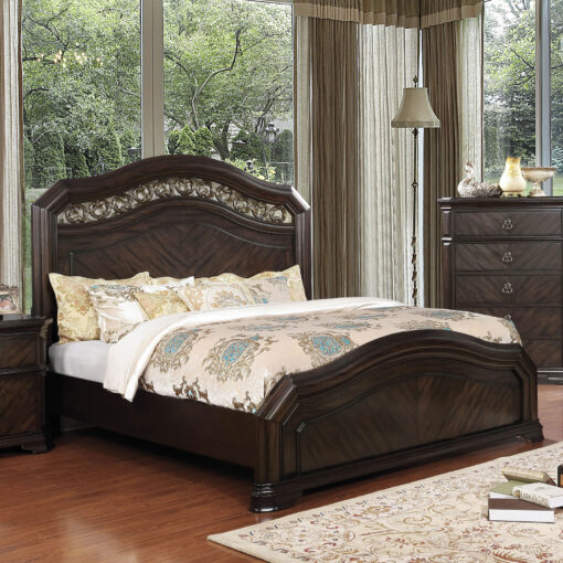 Calliope Traditional Solid Wood Espresso Bed