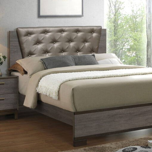 Manvel Contemporary Two-Tone Antique Gray Queen Bed