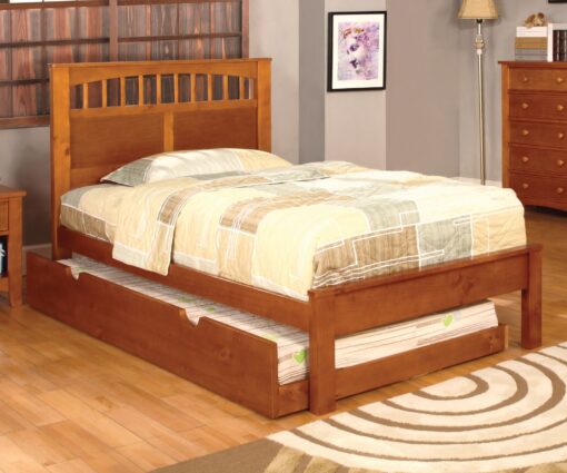 Carus Transitional Solid Wood Paneled Headboard Bed - Image 2