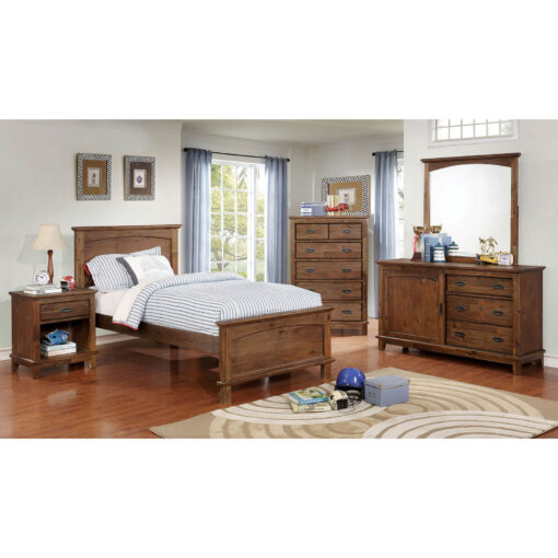 Colin Transitional Dark Oak 4 Piece Twin Bedroom Set