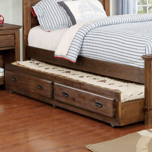 Colin Transitional Solid Wood Dark Oak Trundle