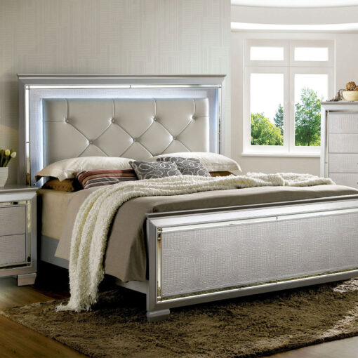 Bellanova Solid Wood Button Tufted Padded Headboard Bed - Image 2