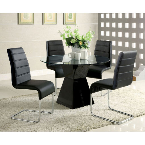 Mauna Contemporary Black 5 Piece Dining Table Set