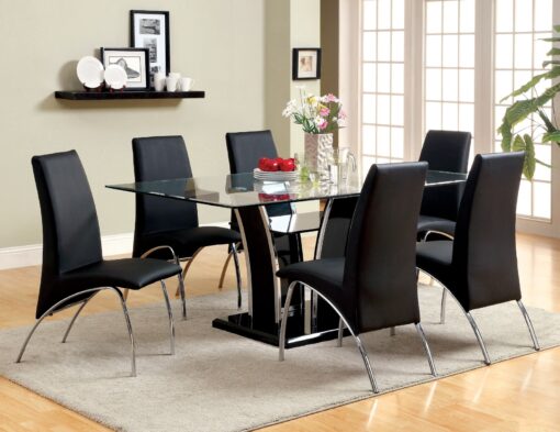 Glenview Contemporary Black 7 Piece Dining Table Set