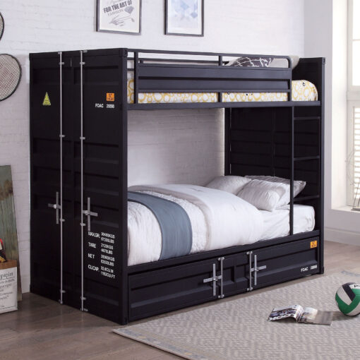 Estonne Industrial Black Twin/Twin Bunk Bed